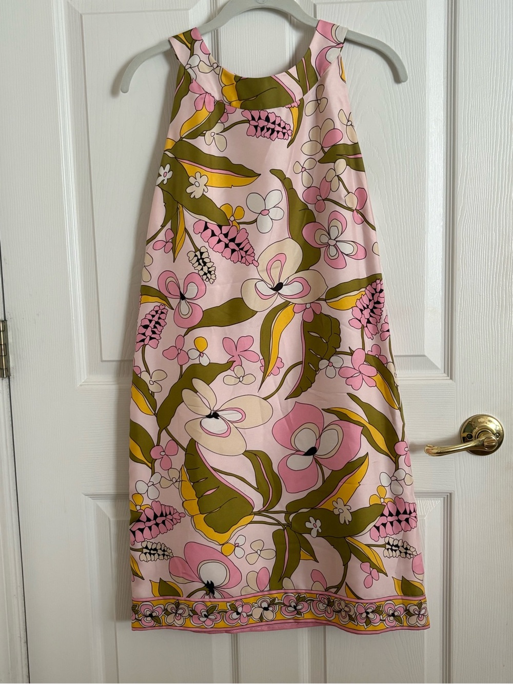 Women’s Pink Floral A-Line Midi Skirt